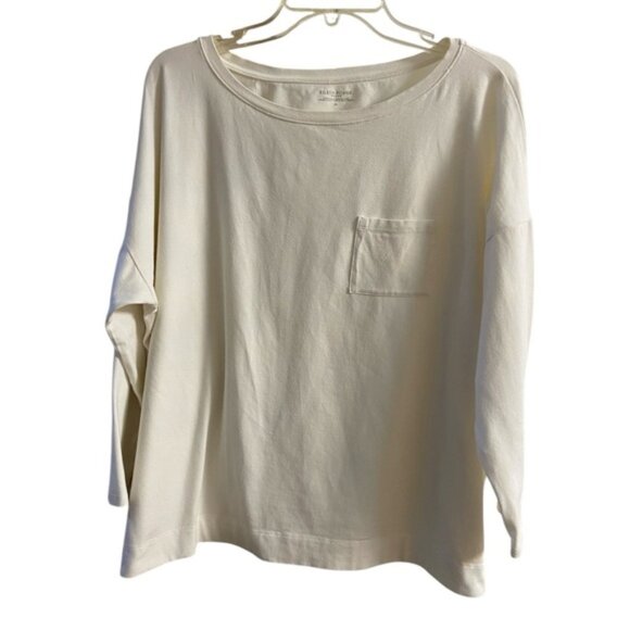 Eileen Fisher crewneck off white top organic cotton casual 2X - Picture 1 of 6